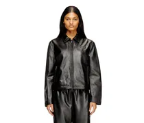 Coachjacke aus Leder - Lederjacken - Damen - Schwarz