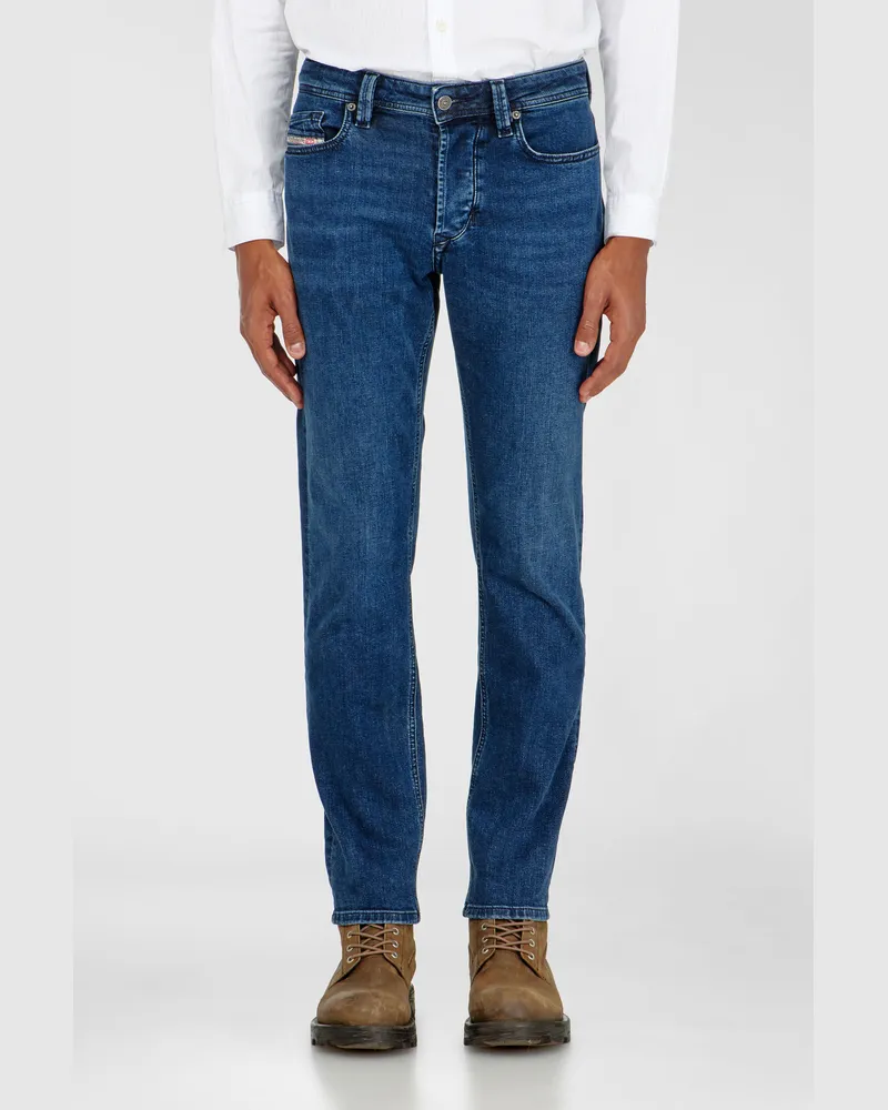 Diesel Regular Jeans Low Waist 1986 Larkee-Beex, Dunkelblau, Knopfverschluss Blau