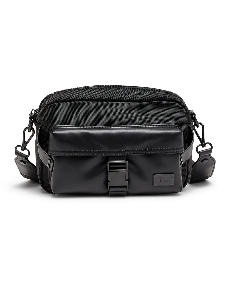 Diesel Multi-Pkts - Crossbody-Tasche aus Nylon mit Klappentasche - Schultertaschen - Unisex - Schwarz Schwarz
