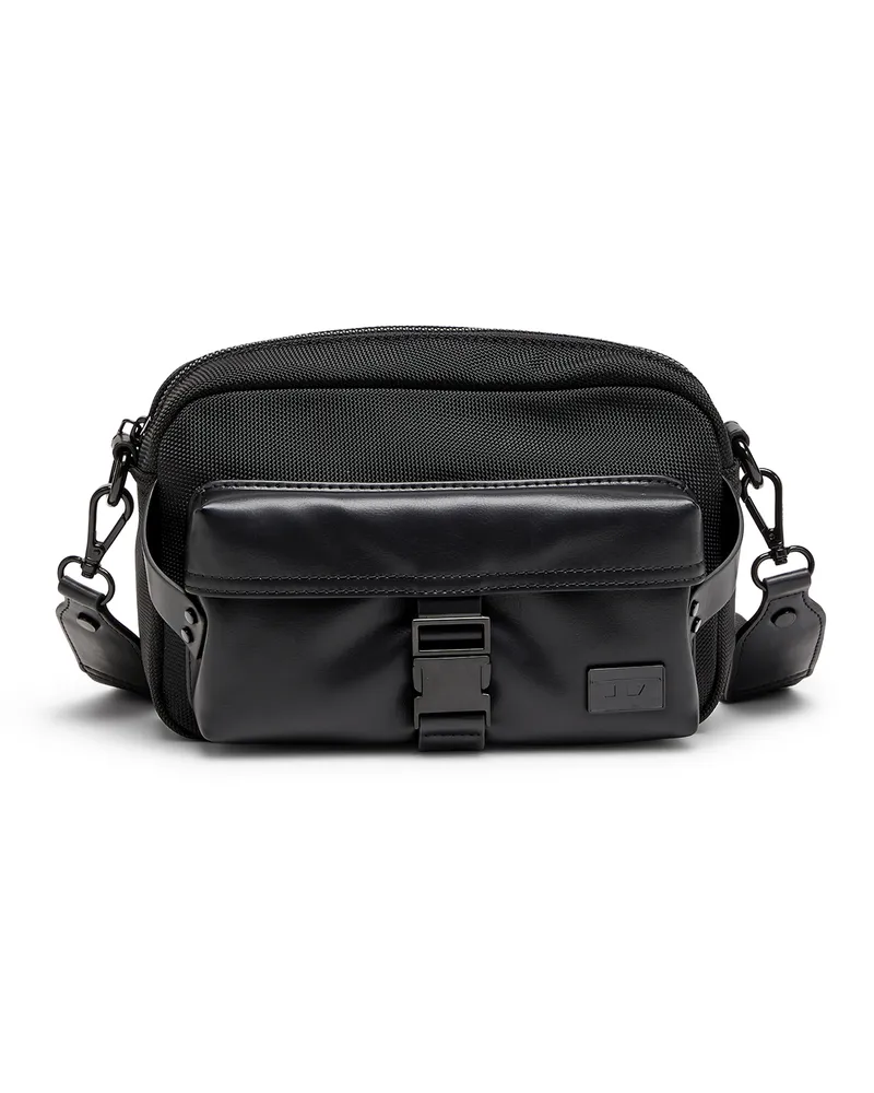 Diesel Multi-Pkts - Crossbody-Tasche aus Nylon mit Klappentasche - Schultertaschen - Unisex - Schwarz Schwarz