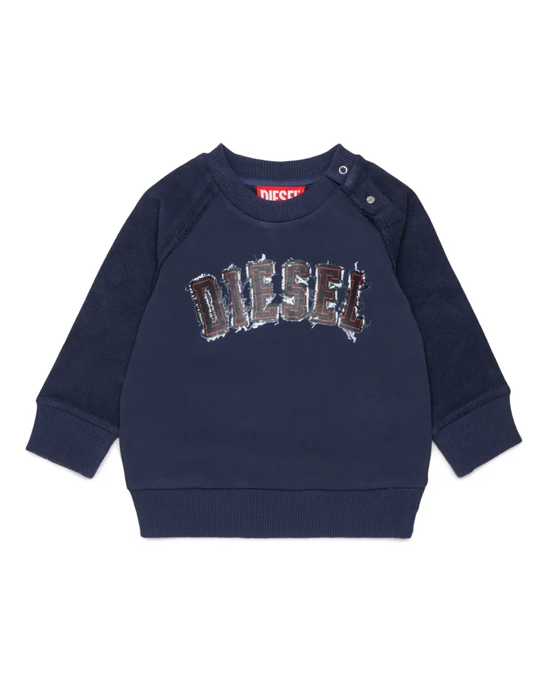 Diesel Baumwoll-Sweatshirt mit Logo im Frayed-Effekt - Sweatshirts - Herren - Blau Blau