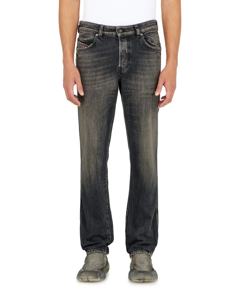 Diesel Slim Jeans Regular Waist 1993 D-Vyl, Schwarz/Dunkelgrau, Knopfverschluss Schwarz