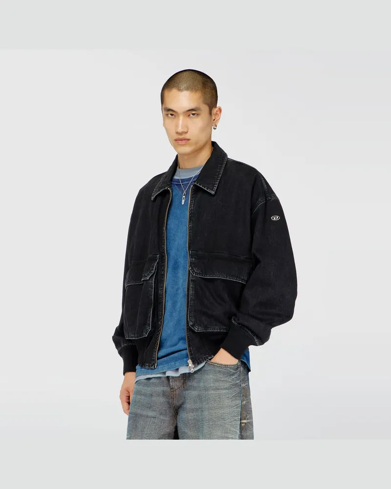 Diesel Jacke aus Denim - Denim jacken - Unisex - Schwarz Schwarz