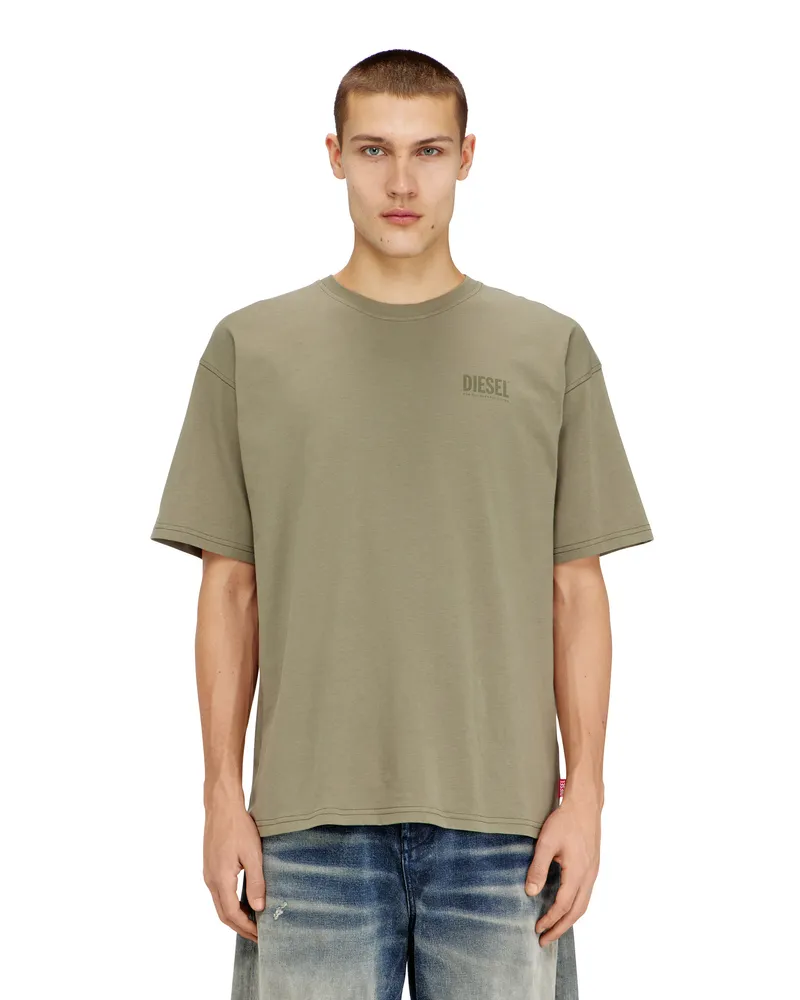 Diesel Locker geschnittenes T-Shirt mit Camouflage-Print auf dem Rücken - T-Shirts - Herren - Grün Grün
