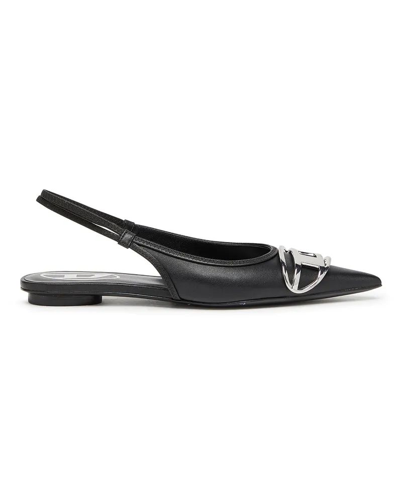 Diesel D-Venus-Flache Slingback-Schuhe aus Nappa-Leder - Flats - Damen - Schwarz Schwarz