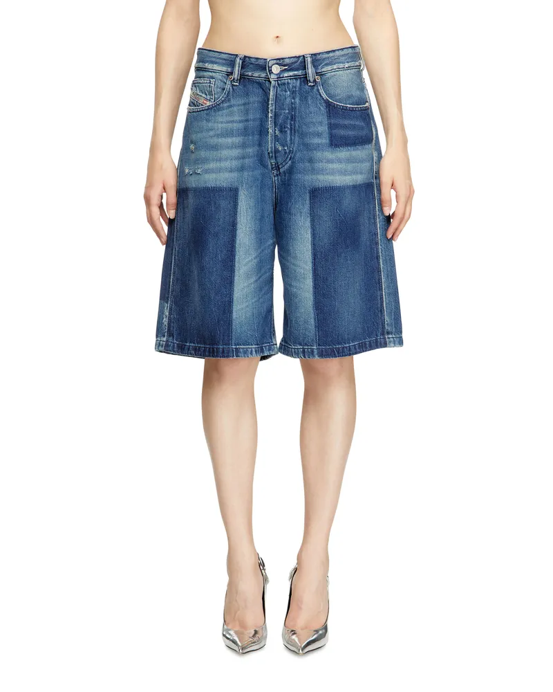 Diesel Shorts in Kontrast-Effekt-Denim - Kurze Hosen - Damen - Blau Blau