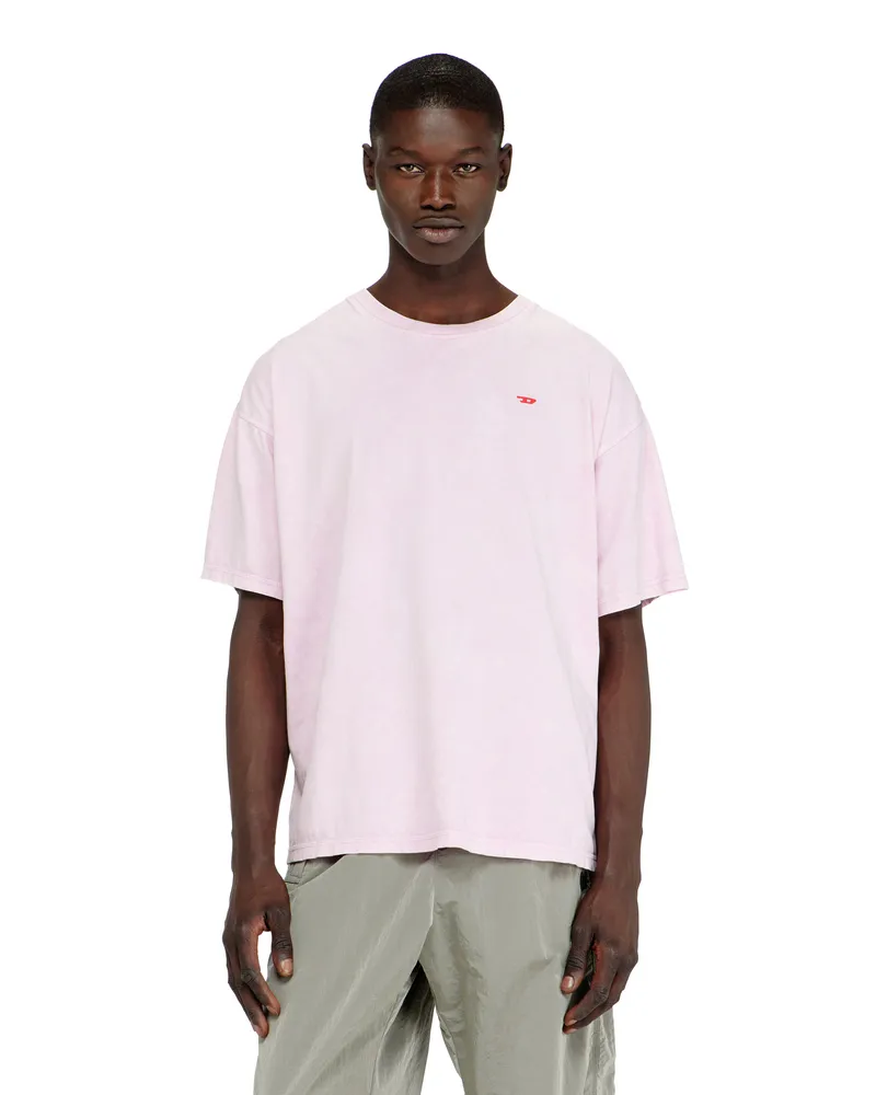 Diesel Baumwoll-T-Shirt mit behandelten Effekt - T-Shirts - Herren - Rosa Rosa