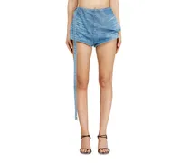 Shorts aus Satin-Denim - Kurze Hosen - Damen - Blau