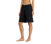 Aufgeraute Sweatshorts mit offenen Säumen - Hosen - Damen - Schwarz