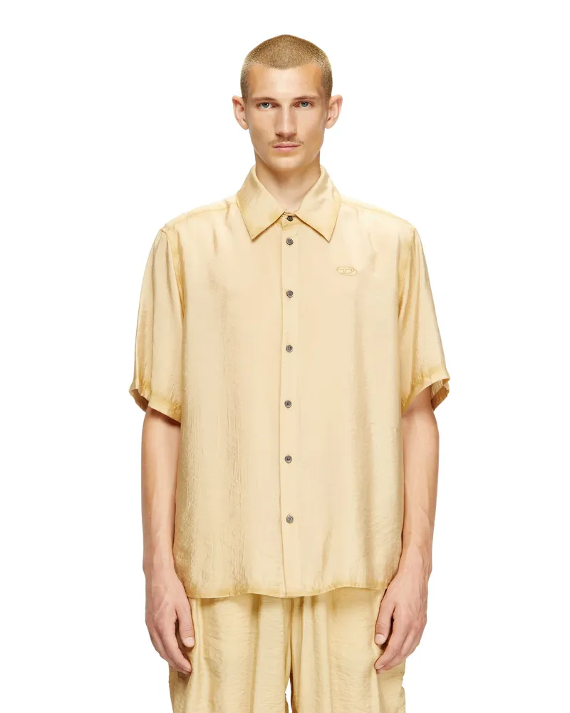 Diesel Hemd aus Knitter-Nylon-Viskose - Hemden - Herren - Braun Braun