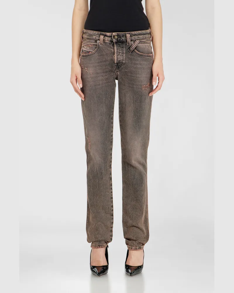 Diesel Slim Jeans Low Waist 1992 D-Jiann, Farbig, Knopfverschluss Rosa