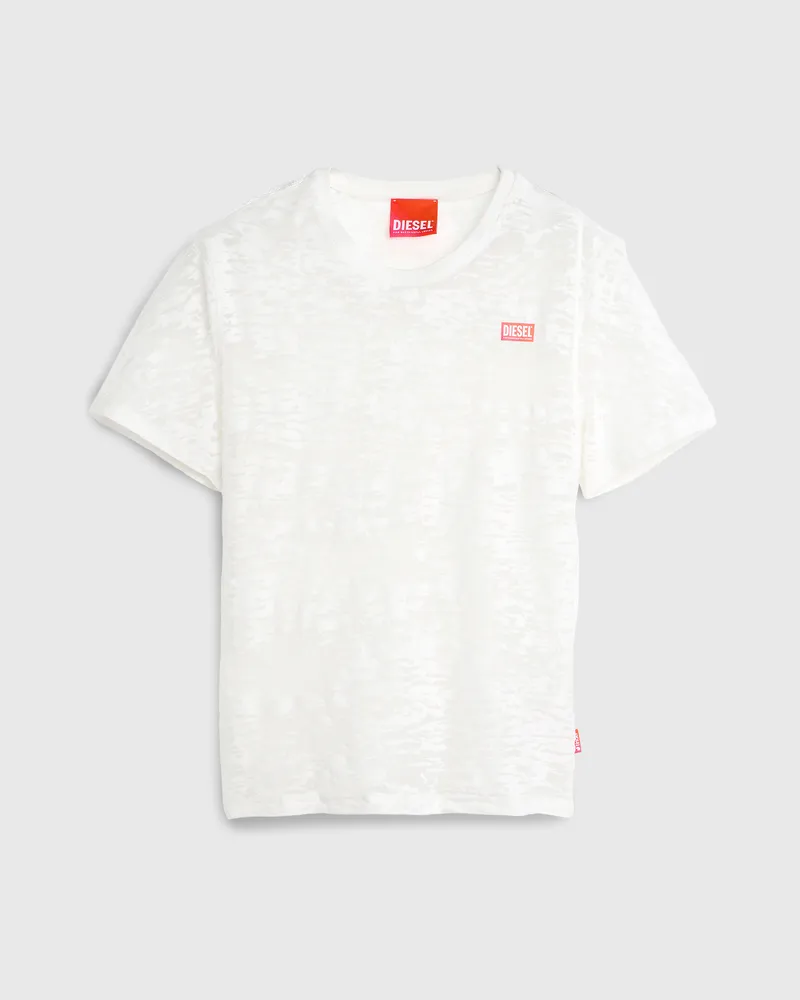 Diesel T-shirt aus all-over devoré-Jersey - T-Shirts - Unisex - Weiss Weiss