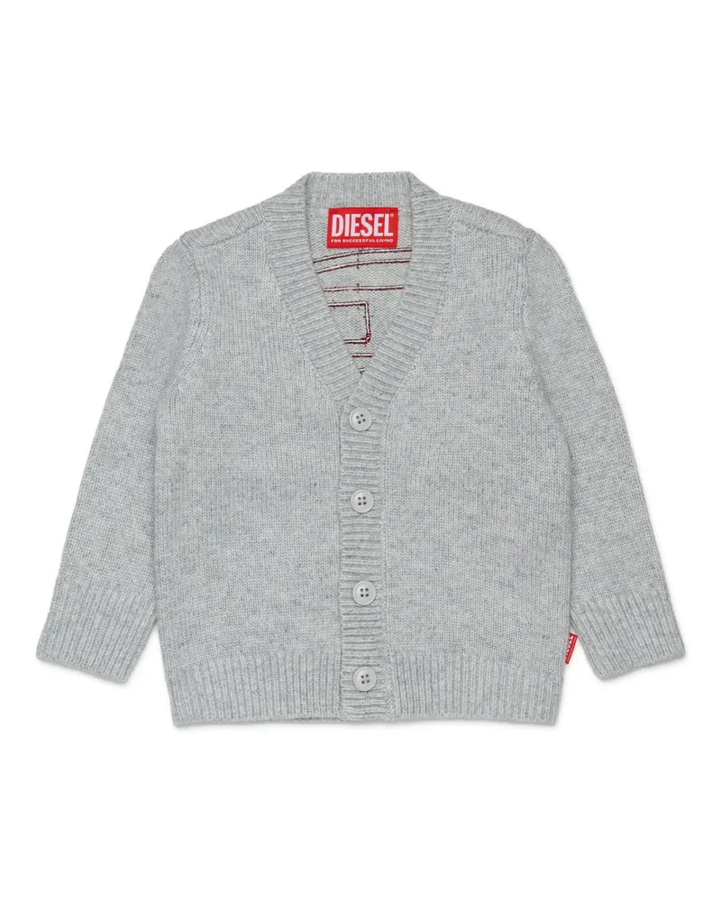 Diesel Cashmere-angereicherte Strickjacke mit großem Oval D - Strickwaren - Herren - Grau Grau