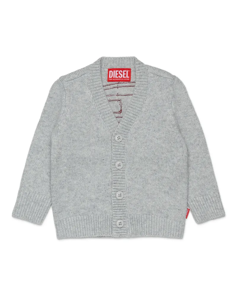 Diesel Cashmere-angereicherte Strickjacke mit großem Oval D - Strickwaren - Herren - Grau Grau