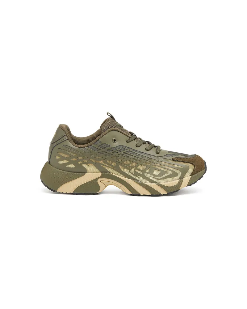 Diesel D-Vit-Sneaker aus gestreiftem Dégradé-Mesh - Sneakers - Herren - Grün Grün
