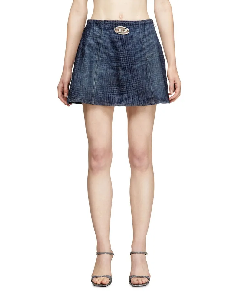 Diesel Minirock aus Prince-of-Wales-Denim - Röcke - Damen - Blau Blau