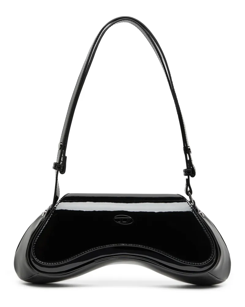Diesel Play-Crossbody-Tasche aus glänzendem PU - Schultertaschen - Damen - Schwarz Schwarz