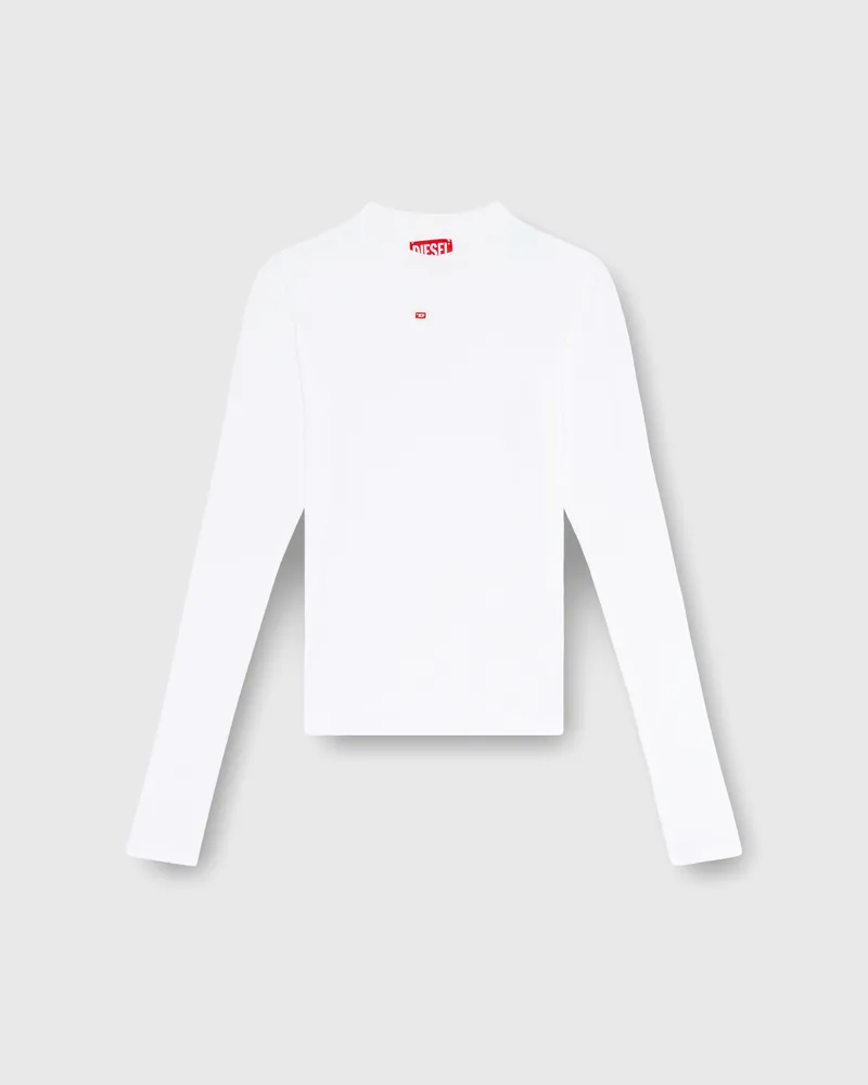 Diesel Geripptes Top mit Zierkragen - T-Shirts - Damen - Weiss Weiss