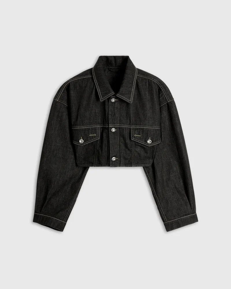 Diesel Oversized cropped Trucker-Jacke aus rinse denim - Denim jacken - Damen - Schwarz Schwarz