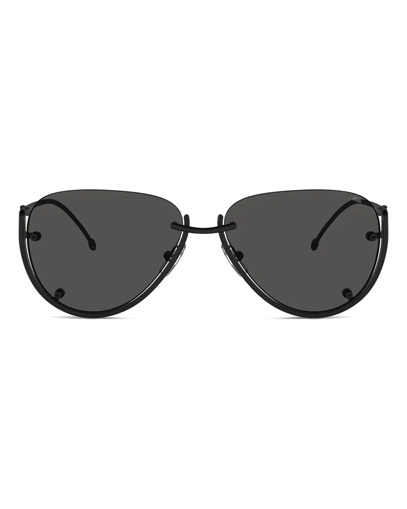 Diesel Brille in Pilotenform - Sonnenbrille - Unisex - Schwarz Schwarz