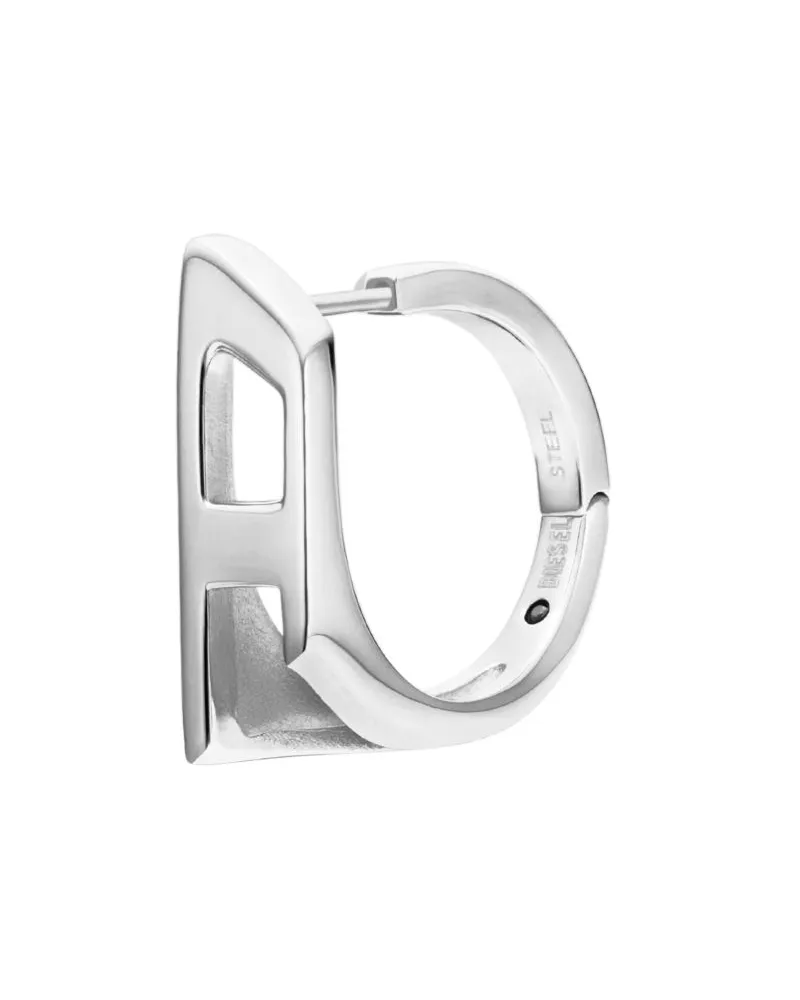 Diesel Creolenohrring aus Edelstahl - Ohrringe - Unisex - Silber Silber