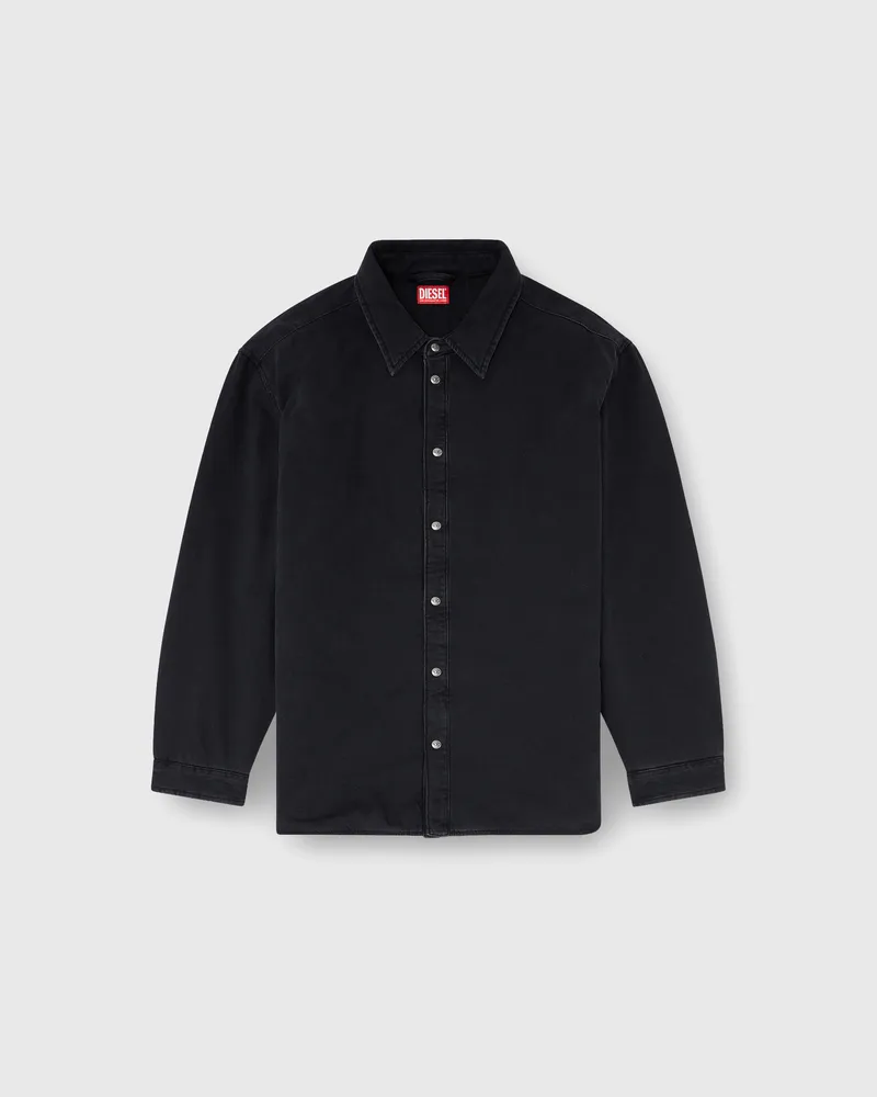 Diesel Gefütterte denim overshirt - Denim jacken - Herren - Schwarz Schwarz