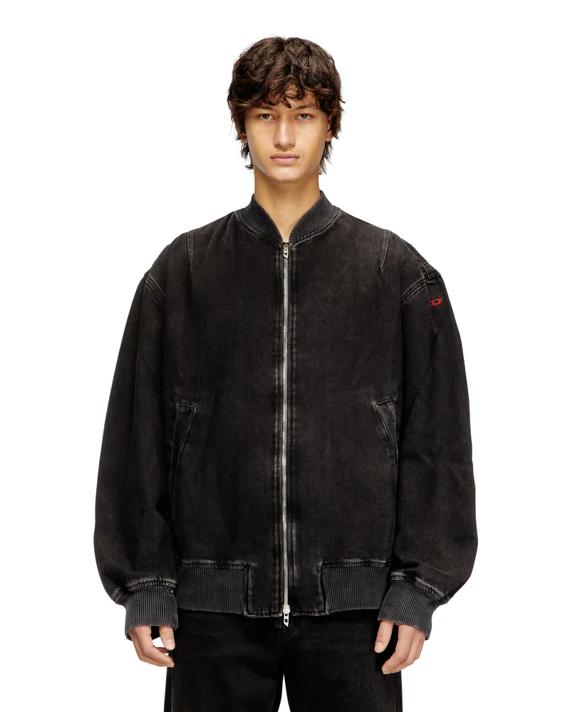 Diesel Bomberjacke aus Denim in cleaner Waschung - Denim jacken - Herren - Schwarz Schwarz