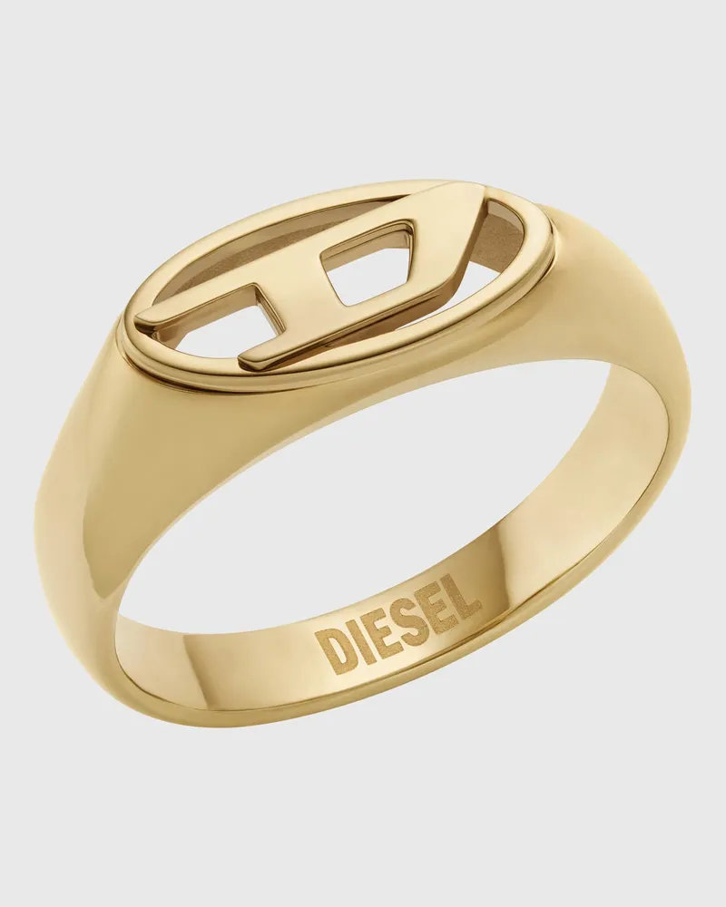 Diesel Siegelring aus goldfarbenem Edelstahl - Ringe - Unisex - Gold Gold