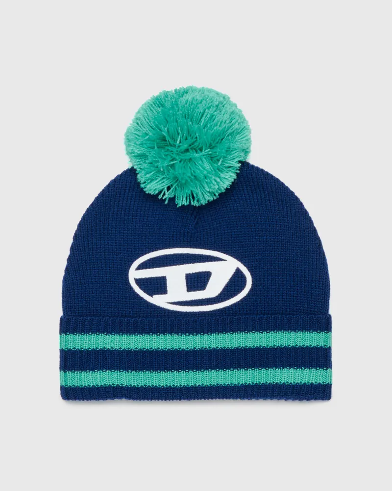 Diesel Gestreifte Bommelmütze aus Wollmischung - Weitere Accessoires - Unisex - Bunt Bunt