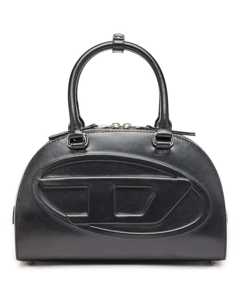 Diesel 1DR Dome-Bowling-Tasche aus Leder - Handtaschen - Damen - Schwarz Schwarz
