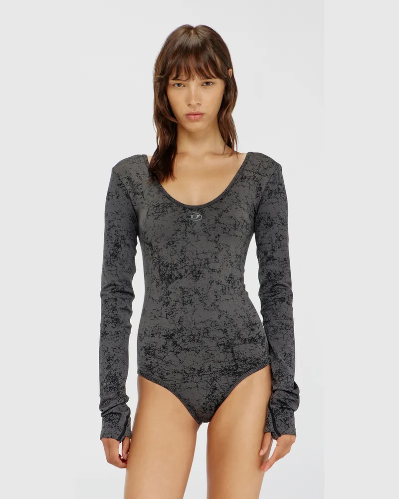 Diesel Rückenfreier Bodysuit mit utility-print - Bodys - Damen - Schwarz Schwarz