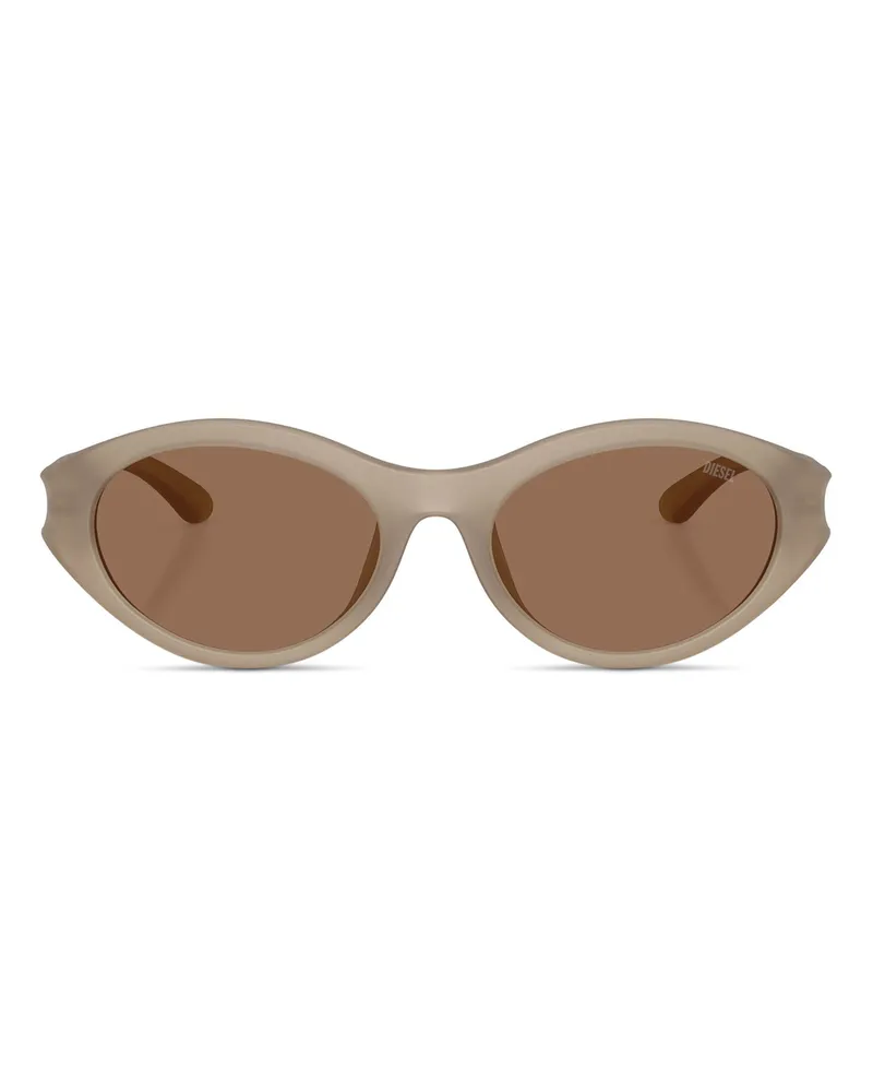 Diesel Ovaler Modell Brille - Sonnenbrille - Unisex - Beige Beige