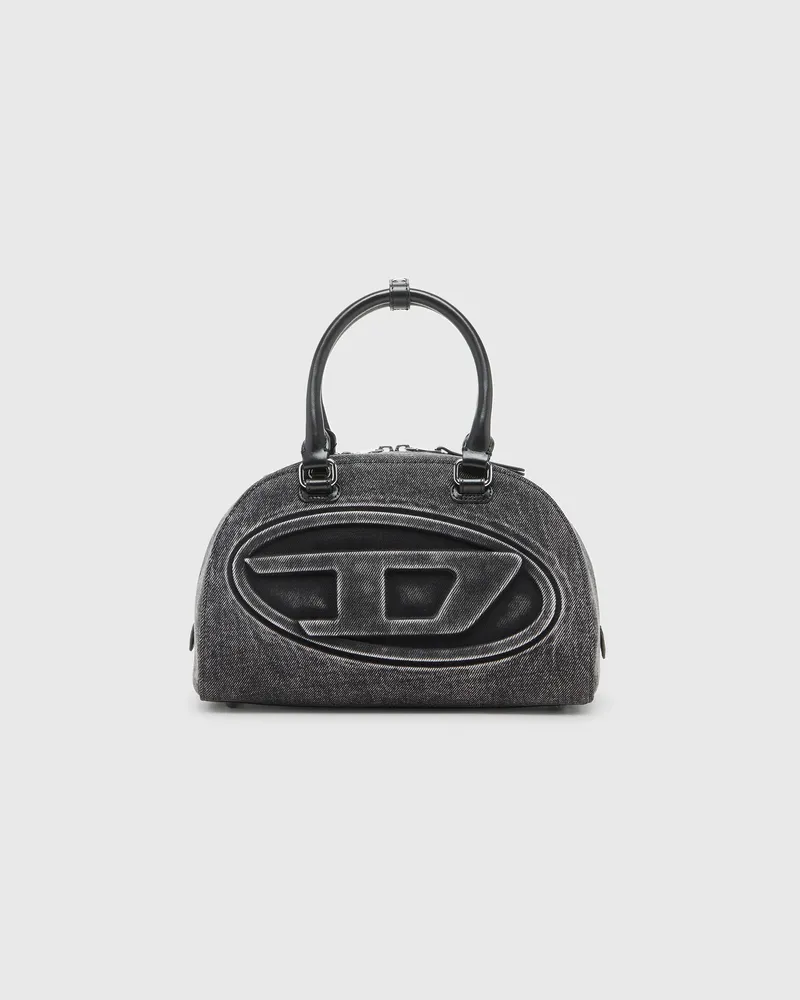 Diesel 1DR Dome-Bowlingtasche aus gewaschenem Denim - Handtaschen - Damen - Grau Grau