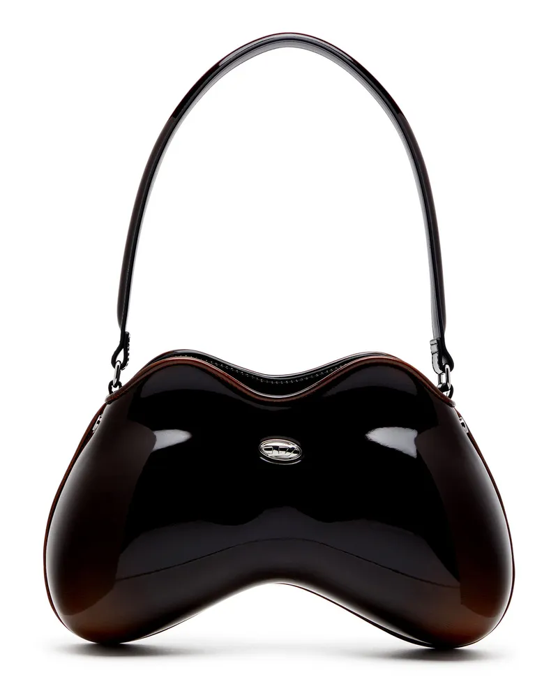 Diesel Double-D-Feste Schultertasche mit aus glänzendem Dégradé-PU - Schultertaschen - Damen - Braun Braun