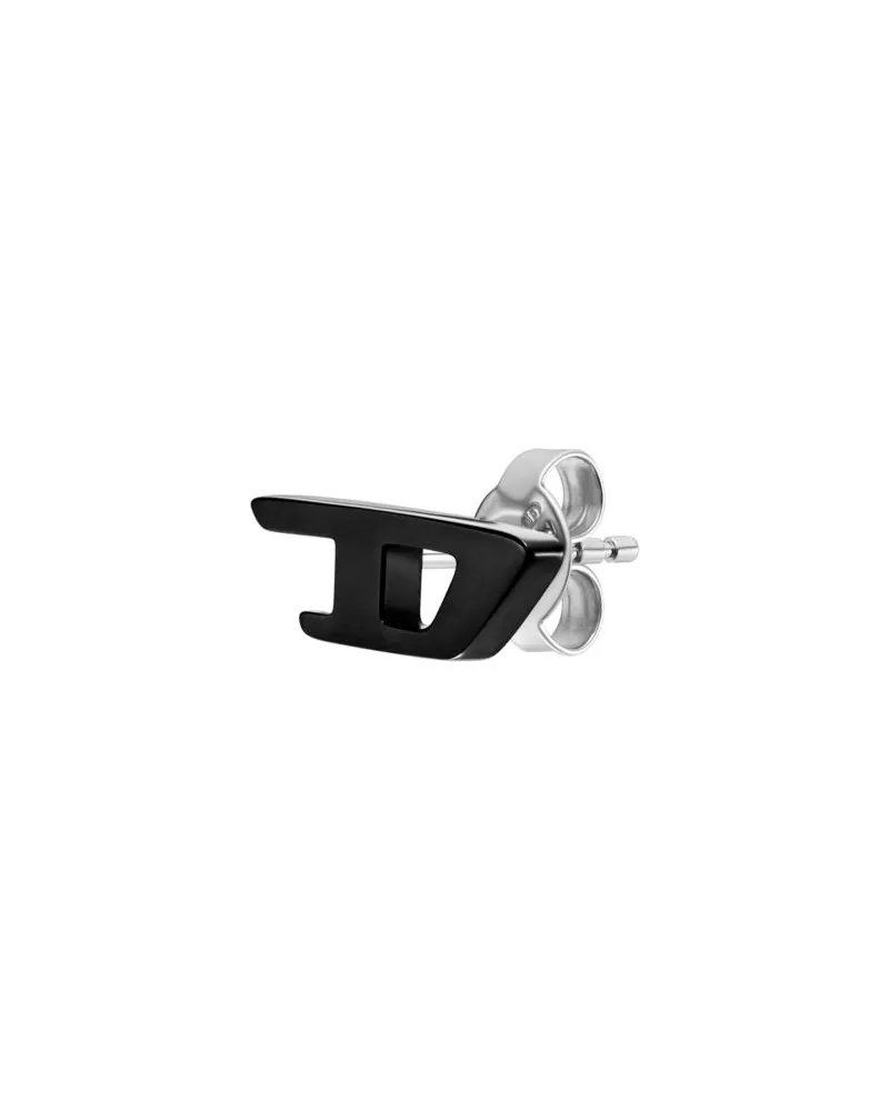 Diesel Schwarzer Ohrstecker aus Edelstahl - Ohrringe - Unisex - Schwarz Schwarz