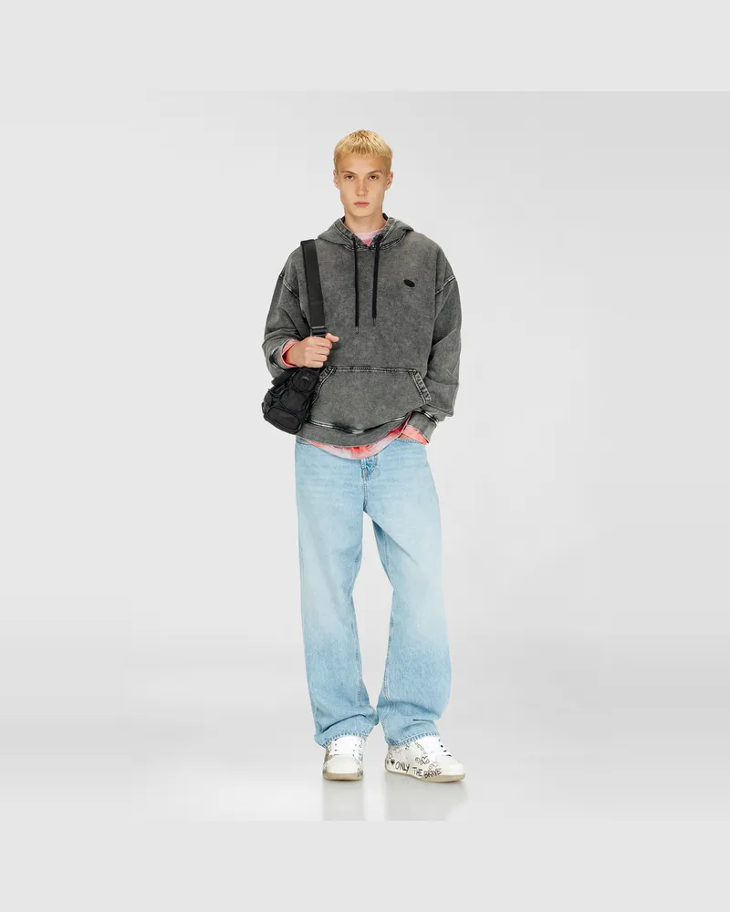 Diesel Hoodie mit roh geschnittener Rückenapplikation - Sweatshirts - Herren - Grau Grau