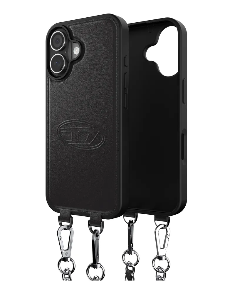 Diesel Oval D Hülle mit Handschlaufe und MagSafe für iPhone 17 - Schutzhüllen - Unisex - Schwarz Schwarz