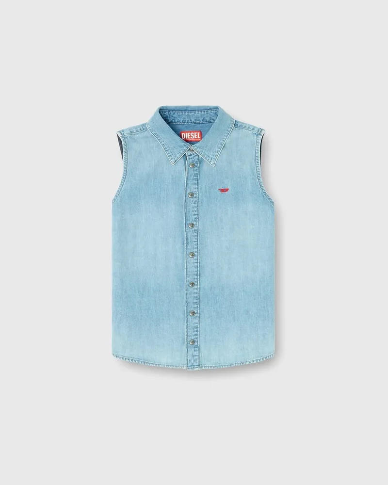 Diesel Ärmelloses Jeanshemd - Denimhemden - Damen - Blau Blau