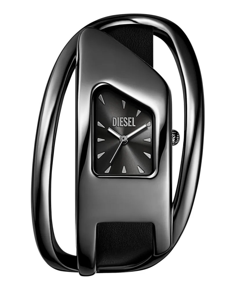 Diesel Wrap-D Schwarze Lederuhr - Uhren - Damen - Schwarz Schwarz