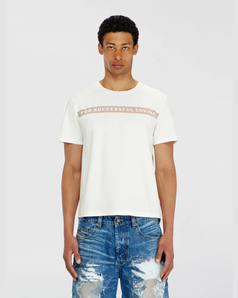 Diesel T-Shirt mit For Successful Loving Logo - T-Shirts - Unisex - Weiss Weiss