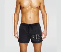 Mittellange Badeshorts mit Logo-Print - Badeshorts - Herren - Schwarz