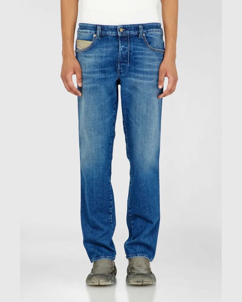 Diesel Slim Jeans Regular Waist 1993 D-Vyl, Dunkelblau, Knopfverschluss Blau