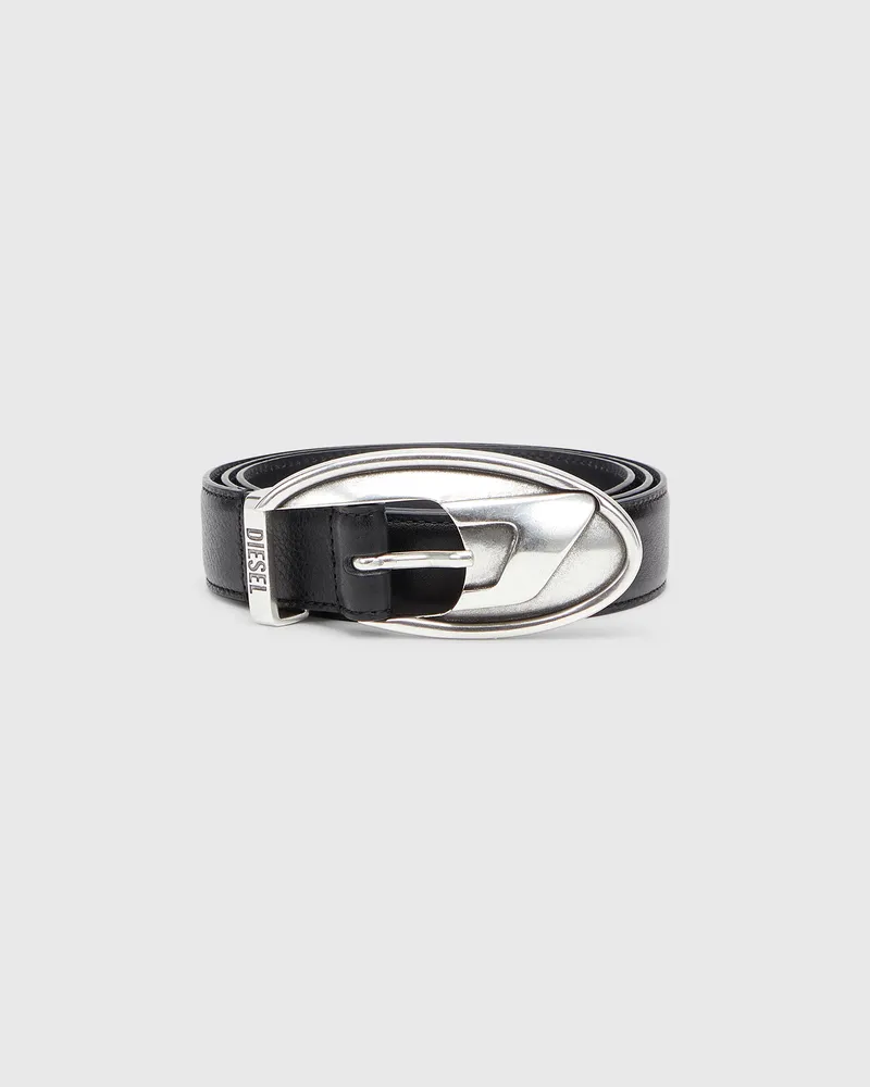 Diesel 3 cm breiter Gürtel aus Bonded-Leder - Gürtel - Unisex - Schwarz Schwarz