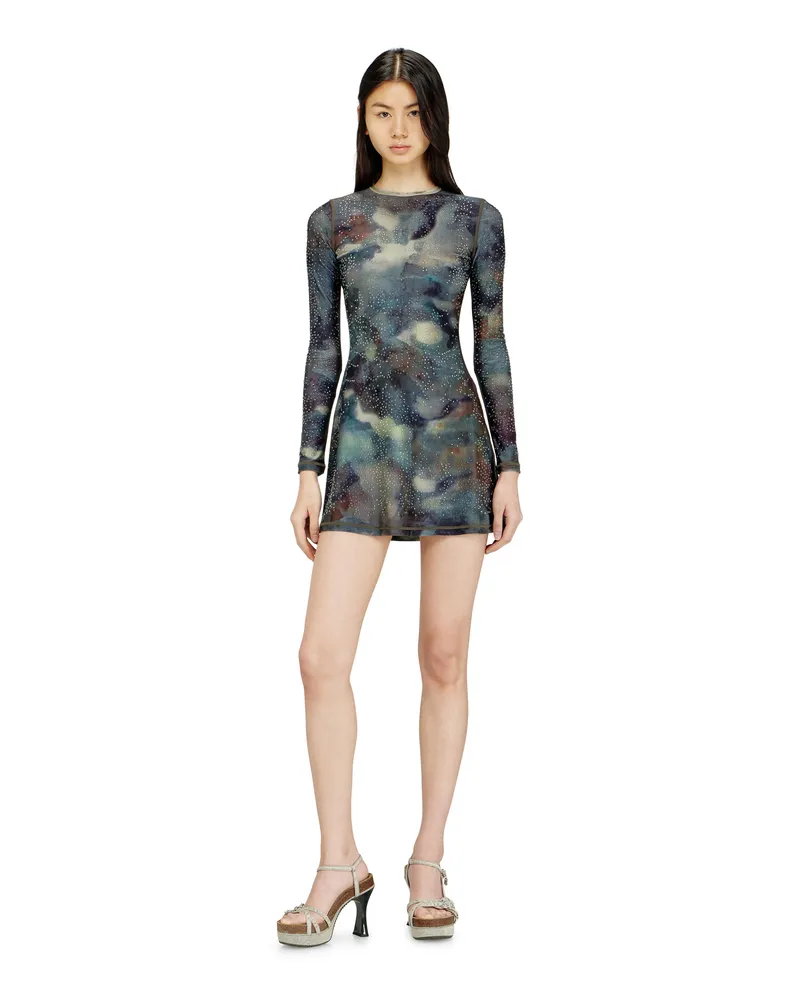 Diesel Bedrucktes Minikleid mit Kristalldetails - Kleider - Damen - Bunt Bunt