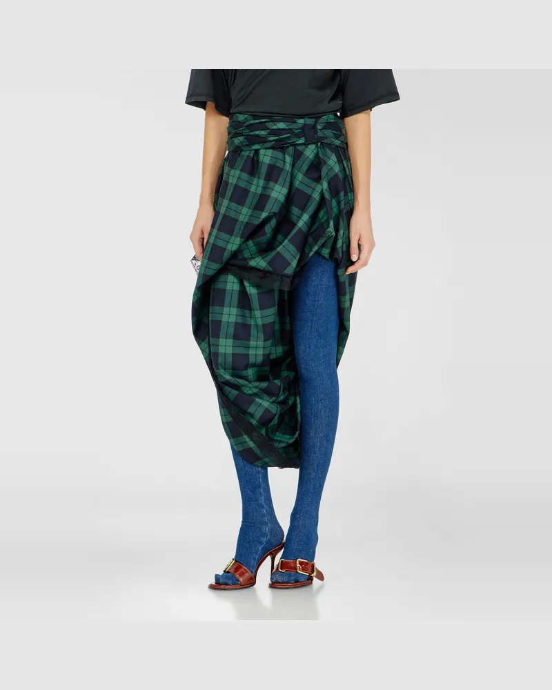 Diesel Midilanger Rock im Tartan-Look mit Spitzenbesatz - Röcke - Damen - Bunt Bunt