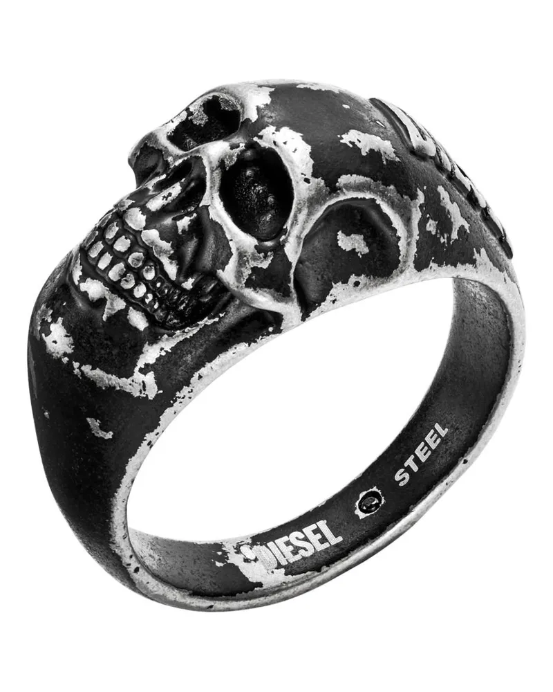 Diesel Totenkopf-Ring aus Edelstahl - Ringe - Unisex - Schwarz Schwarz