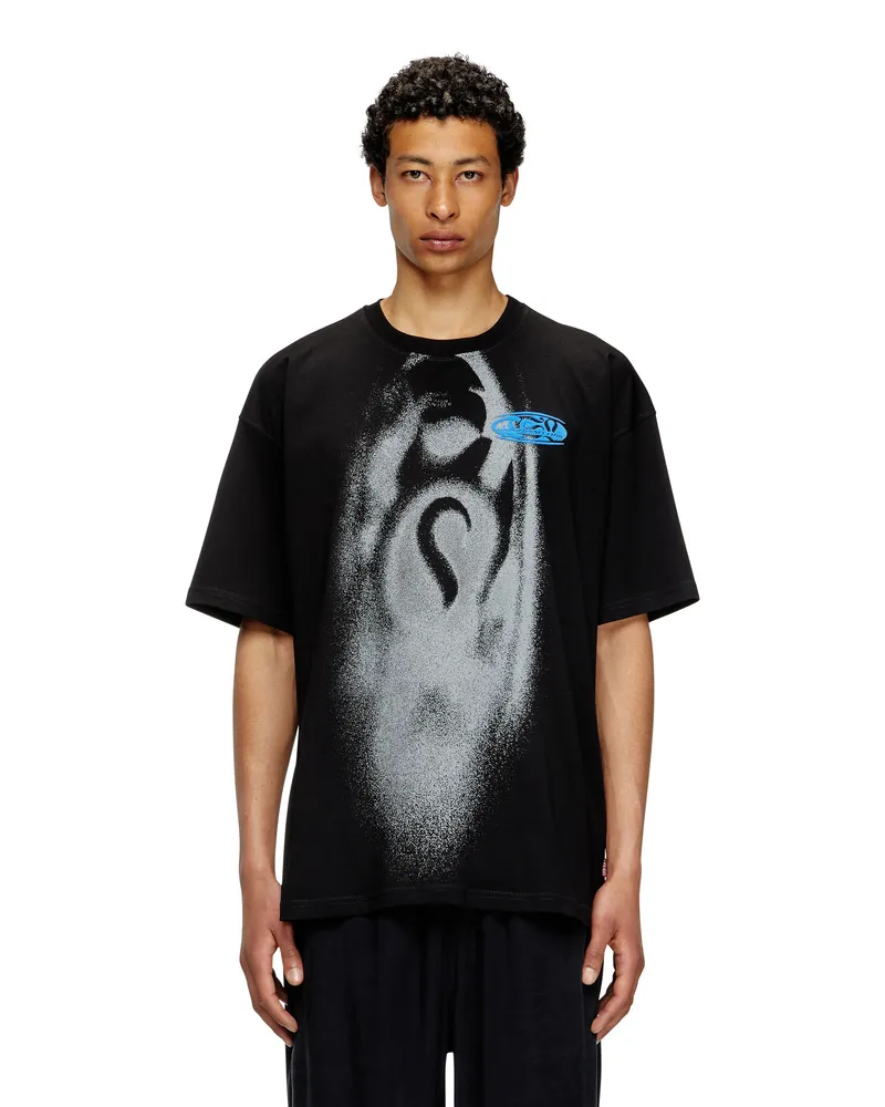 Diesel T-Shirt mit Sprüheffekt-Print - T-Shirts - Herren - Schwarz Schwarz
