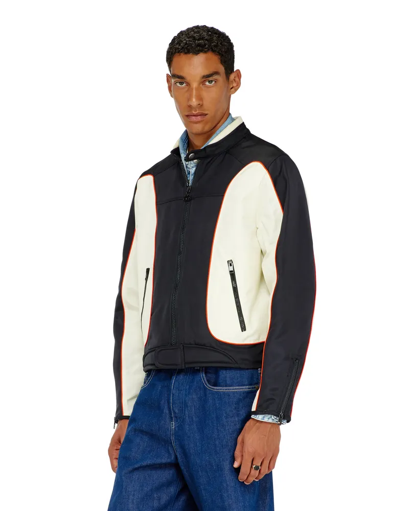 Diesel Colour-Block-Biker-Jacke mit Paspelierung - Jacken - Herren - Bunt Bunt