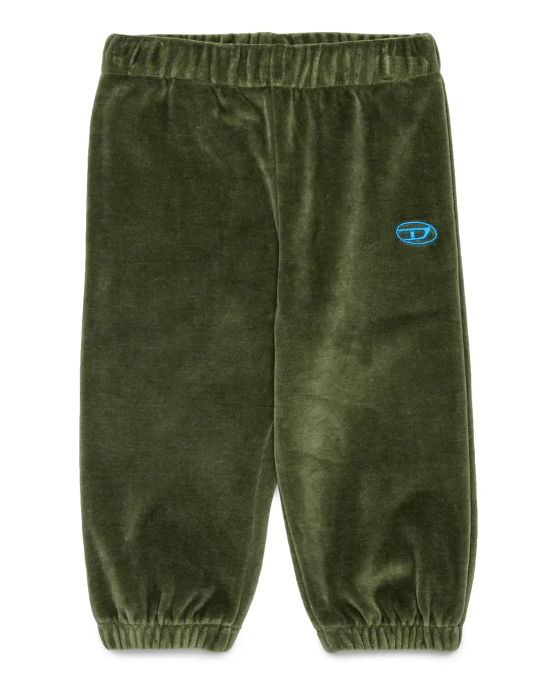 Diesel Samtweatpants mit Oval D Stickerei - Hosen - Herren - Grün Grün