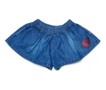 Jeansshorts mit Herzmuster - Kurze Hosen - Damen - Blau